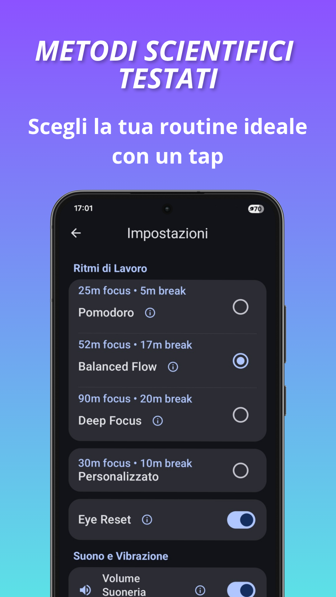 Metodi per intervalli di lavoro e riposo